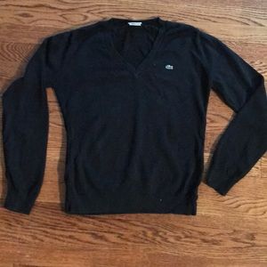 Lacoste black V-neck sweater